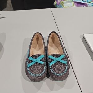 UGG Women's Moccasins in Brown with Blue Details